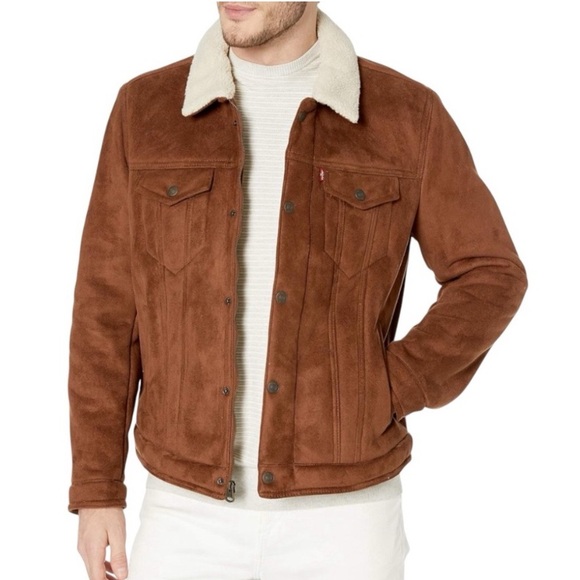 Levi’s Cognac Brown Trucker Jacket w Sherpa lining - Picture 1 of 9